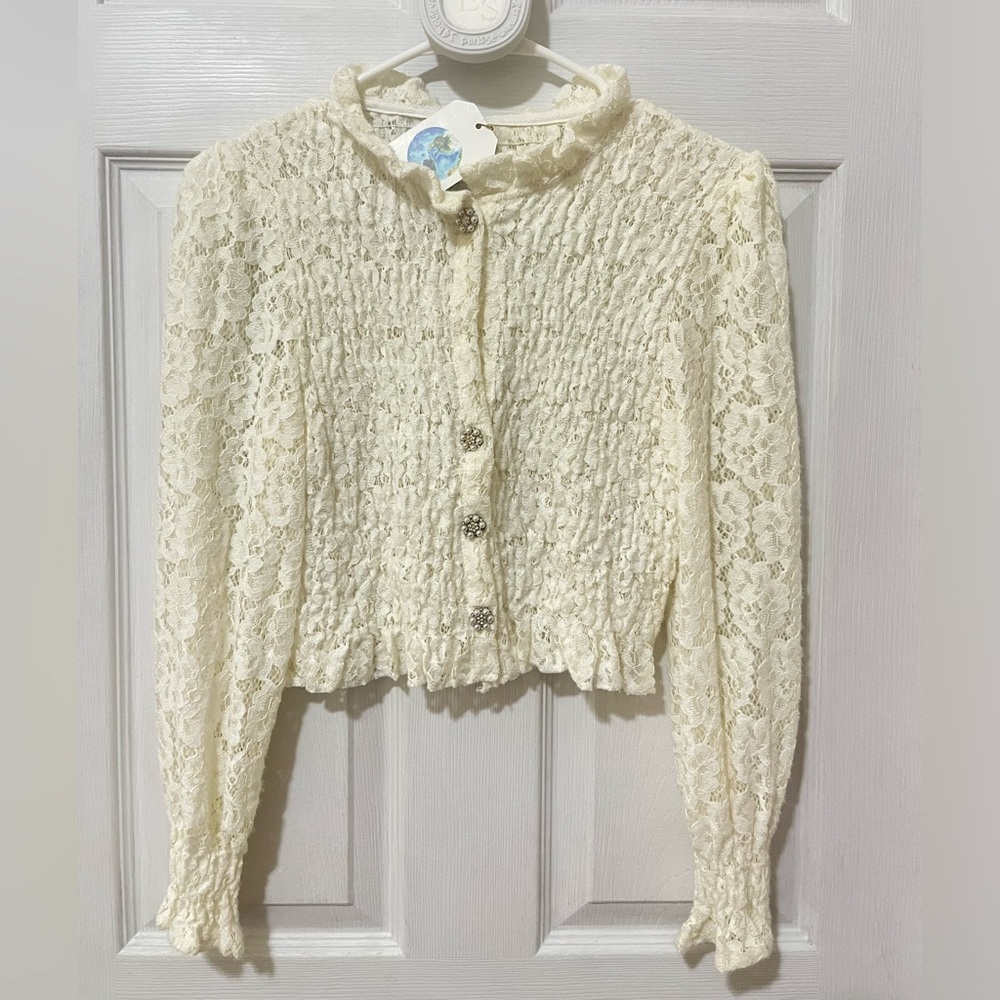 Sunday Soho Sundays white lace blouse XS-S Size